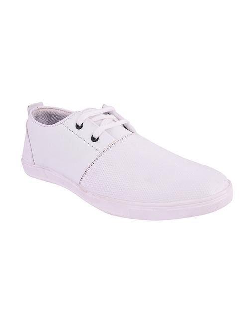white leatherette lace up sneaker - 14370879 - Very Small Image - 1