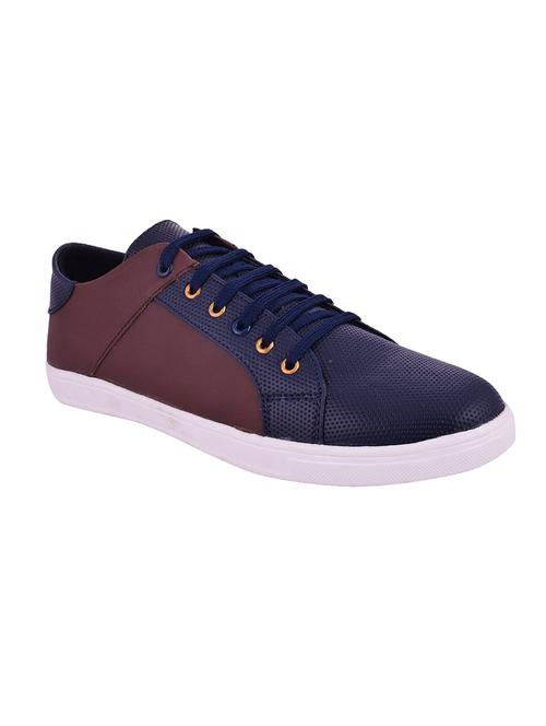 blue leatherette lace up sneaker - 14370881 - Very Small Image - 1