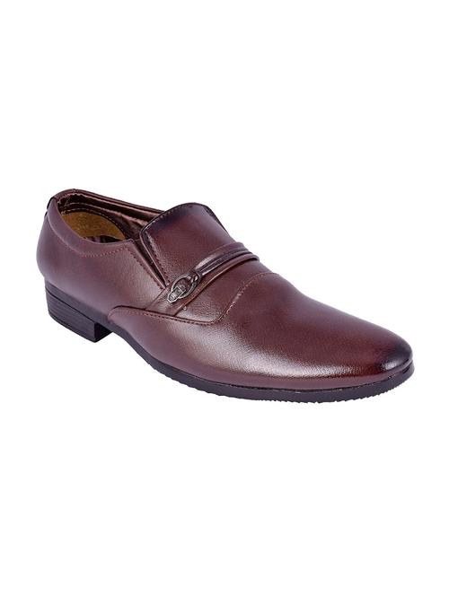 brown leatherette formal slip on - 14370900 - Very Small Image - 1