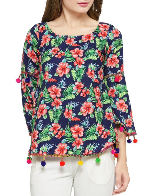 women's straight round neck top - 14371134 - Very Small Image - 1