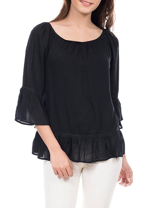 amadore black rayon regular top - 14373170 - Very Small Image - 1