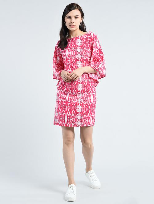 flared sleeve shift dress - 14373512 - Very Small Image - 1
