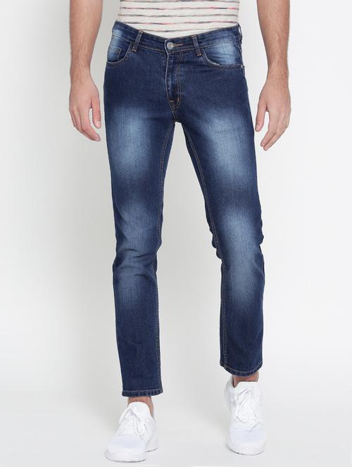blue cotton washed jeans - 14373554 - Very Small Image - 1