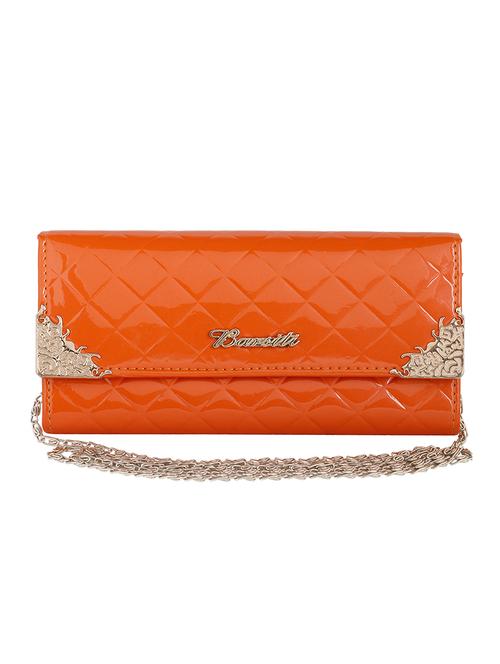 orange leatherette  regular clutch - 14377124 - Very Small Image - 1