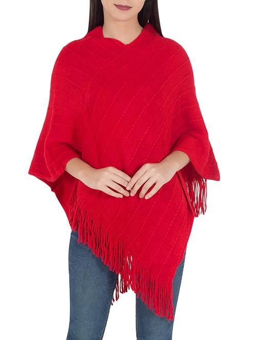 red woollen poncho - 14378667 - Very Small Image - 1