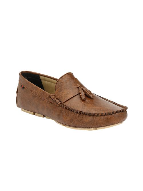 brown leatherette slip on loafer - 14379523 - Very Small Image - 1