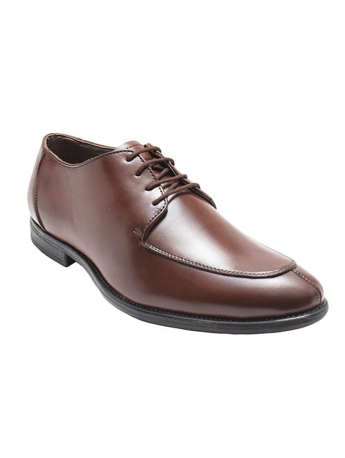 brown Leatherette lace-up derby - 14379565 - Very Small Image - 1