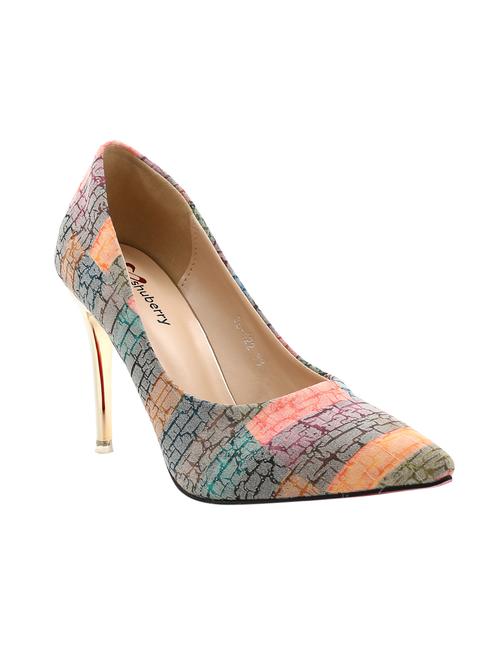 multi colored leatherette slip on pumps - 14379677 - Very Small Image - 1