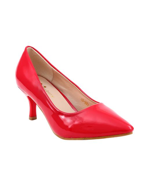 red pu slip on pumps - 14379680 - Very Small Image - 1