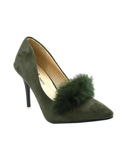 green suede slip on pumps - 14379682 - Very Small Image - 1