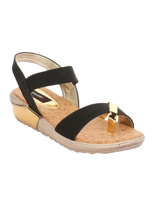 black faux leather back strap sandals - 14379865 - Very Small Image - 1