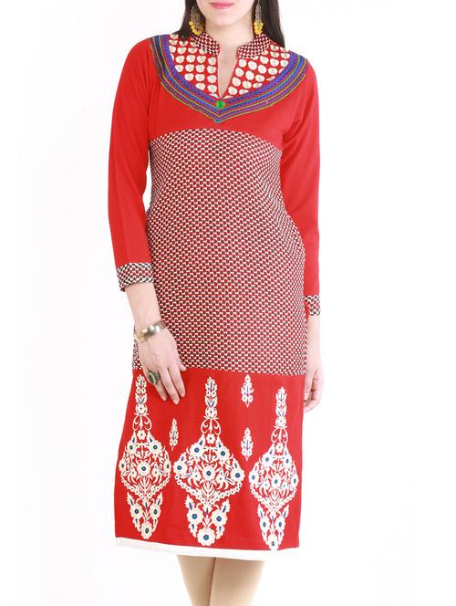 red woolen kurta - 14379977 - Very Small Image - 1
