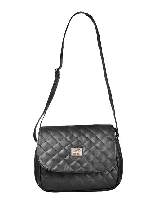 black leatherette  regular sling bag - 14383282 - Very Small Image - 1