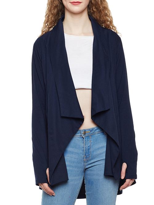 navy blue cotton shrug - 14383983 - Very Small Image - 1
