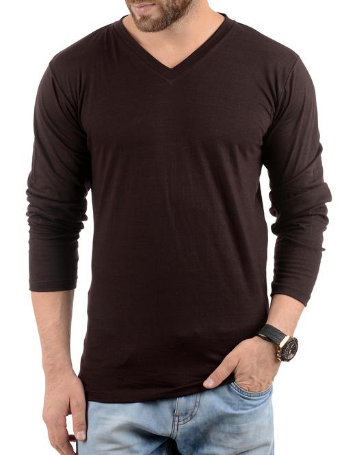 brown cotton t-shirt - 14385002 - Very Small Image - 1