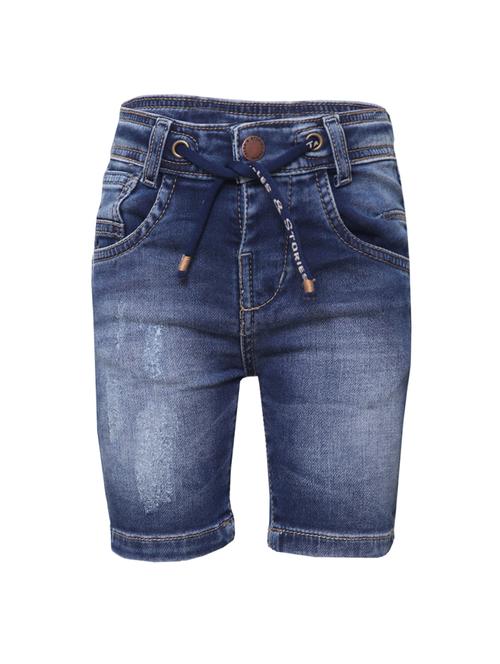 dark blue denim shorts & three fourth - 14389562 - Very Small Image - 1