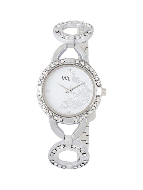 watch me white dial silver metal watch for women and girls wmal-107-s - 14393460 - Very Small Image - 1