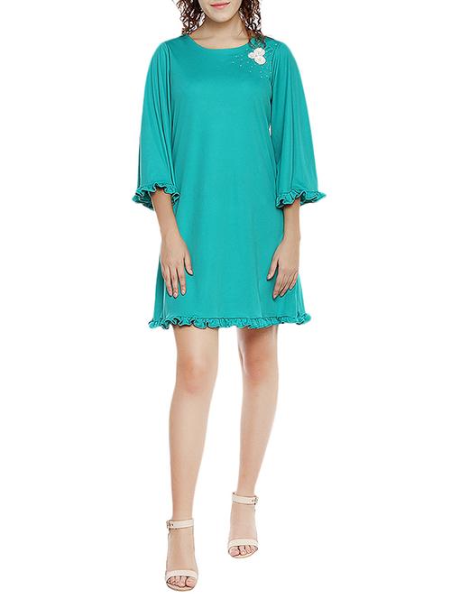 green jersey aline dress - 14393795 - Very Small Image - 1