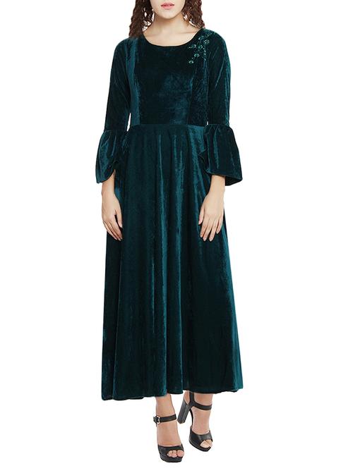 green velvet gown dress - 14393806 - Very Small Image - 1