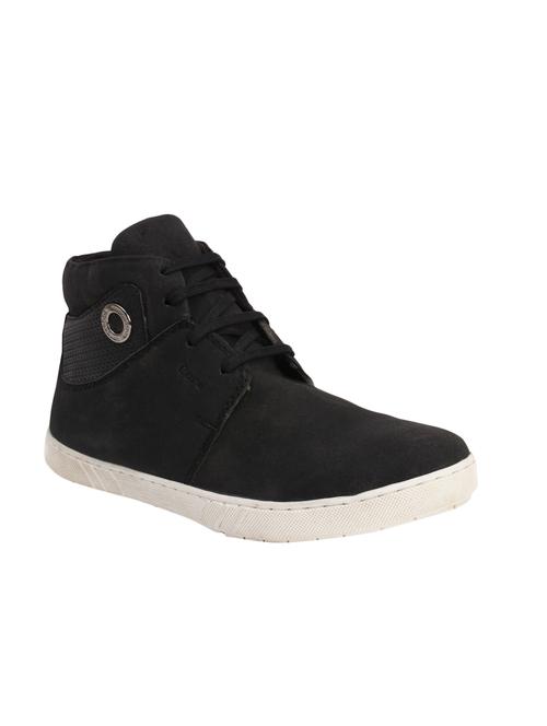 black leatherette lace up sneaker - 14394775 - Very Small Image - 1
