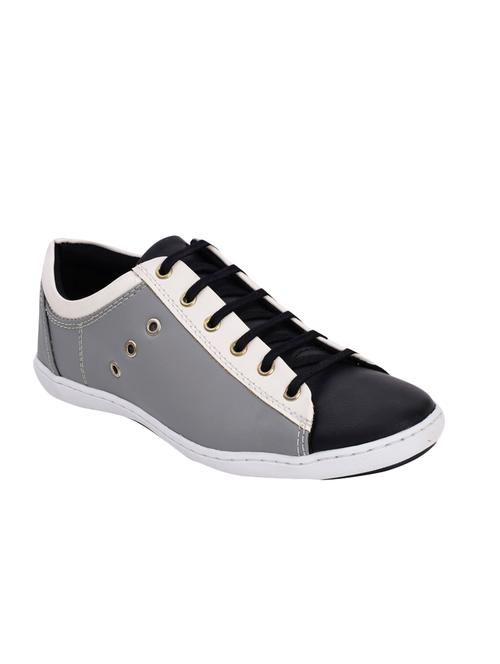 grey leatherette lace up sneaker - 14394808 - Very Small Image - 1