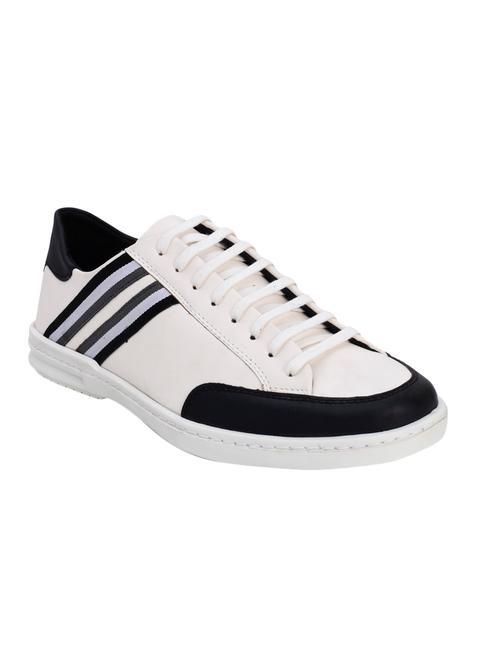 white leatherette lace up sneaker - 14394812 - Very Small Image - 1