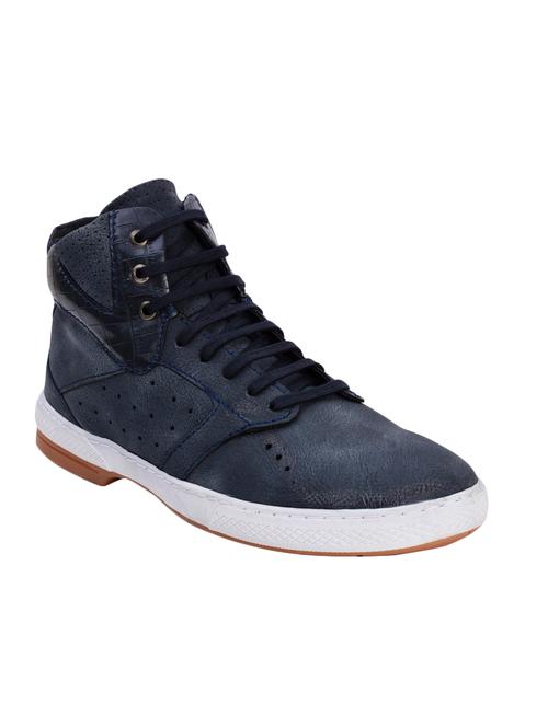 blue leatherette lace up sneaker - 14394813 - Very Small Image - 1
