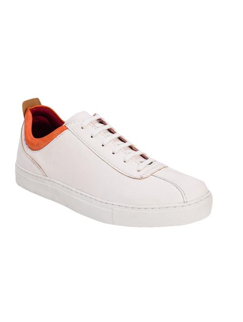 white leatherette lace up sneaker - 14394816 - Very Small Image - 1