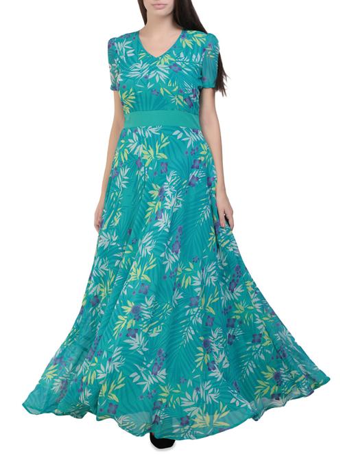 puff sleeved floral maxi dress - 14394993 - Very Small Image - 1