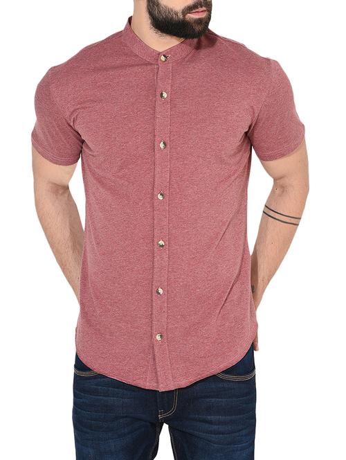 mens melange casual shirt - 14397036 - Very Small Image - 1