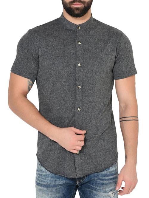 mens self design casual shirt - 14397037 - Very Small Image - 1
