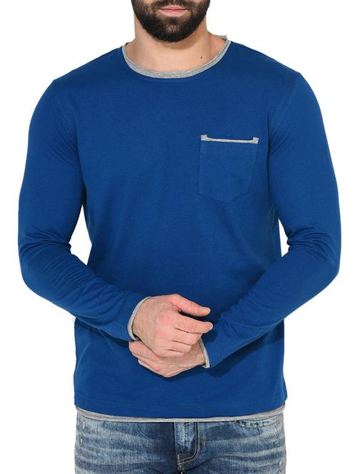 dark blue cotton t-shirt - 14397079 - Very Small Image - 1