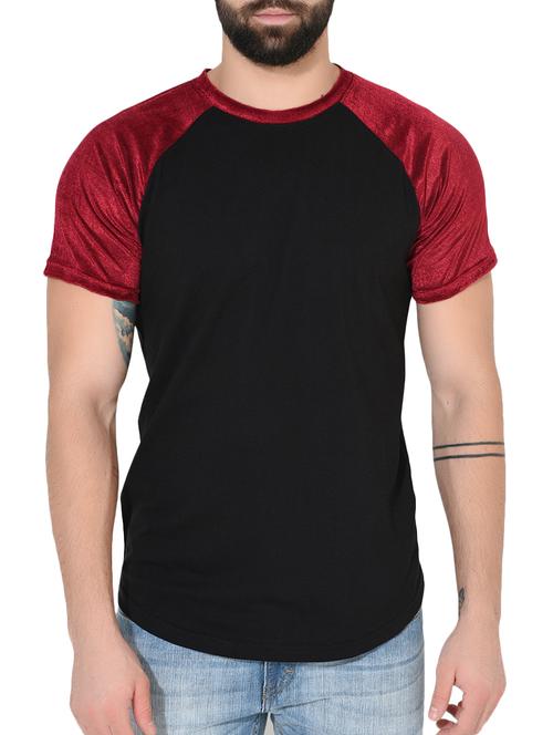 black cotton raglan t-shirt - 14397095 - Very Small Image - 1