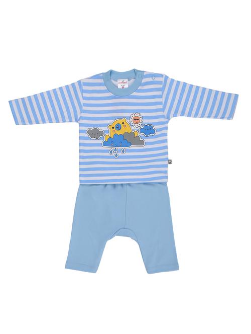 blue cotton pyjama set nightwear - 14397395 - Very Small Image - 1