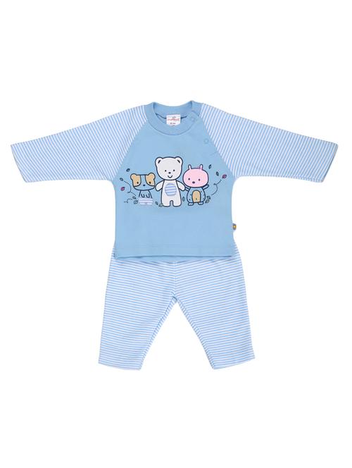 blue cotton pyjama set nightwear - 14397407 - Very Small Image - 1