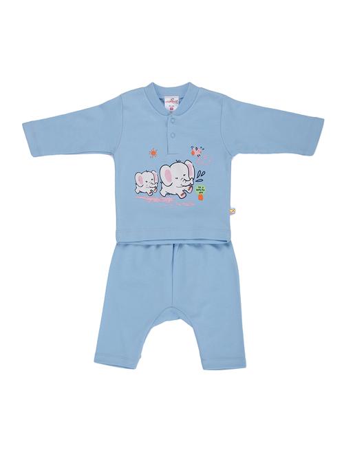 blue cotton pyjama set nightwear - 14397412 - Very Small Image - 1