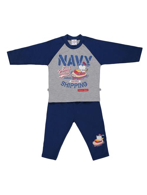 blue cotton pyjama set nightwear - 14397423 - Very Small Image - 1