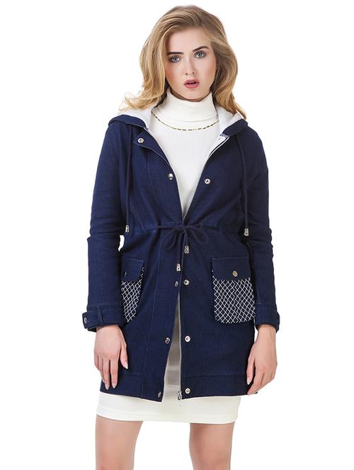 navy blue denim overcoat - 14397960 - Very Small Image - 1