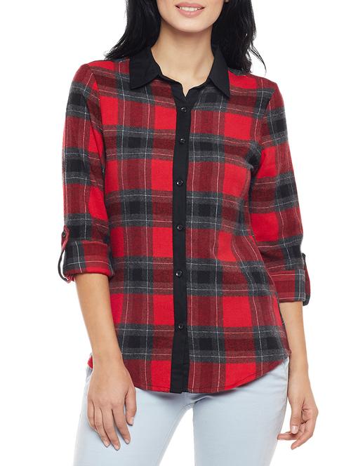 red cotton regular shirt - 14398497 - Very Small Image - 1