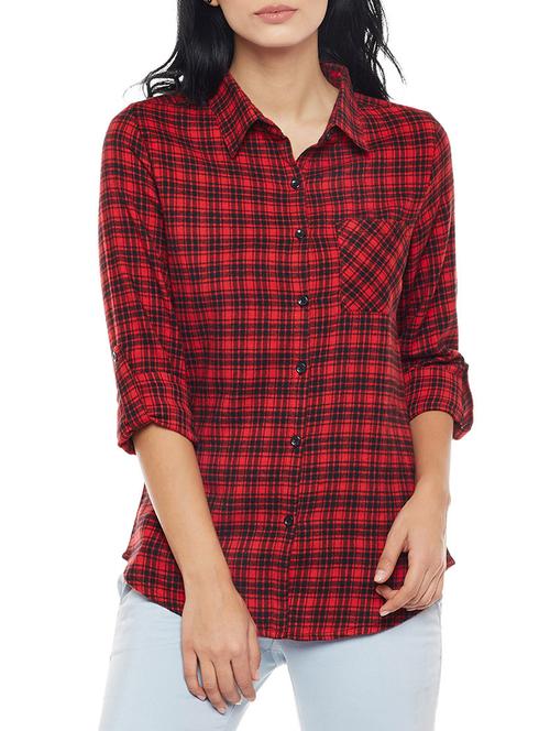 red cotton regular shirt - 14398498 - Very Small Image - 1