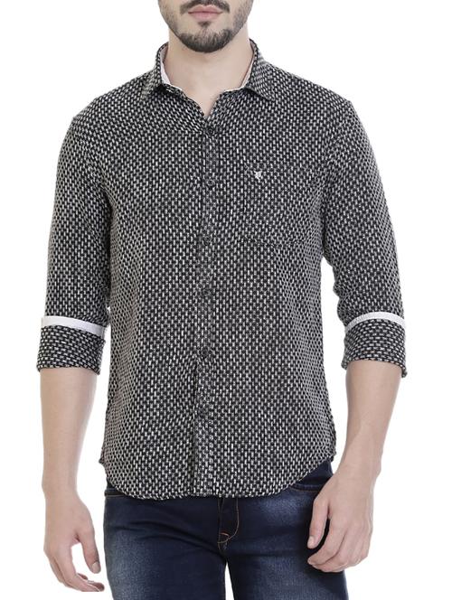 grey cotton casual shirt - 14399507 - Very Small Image - 1