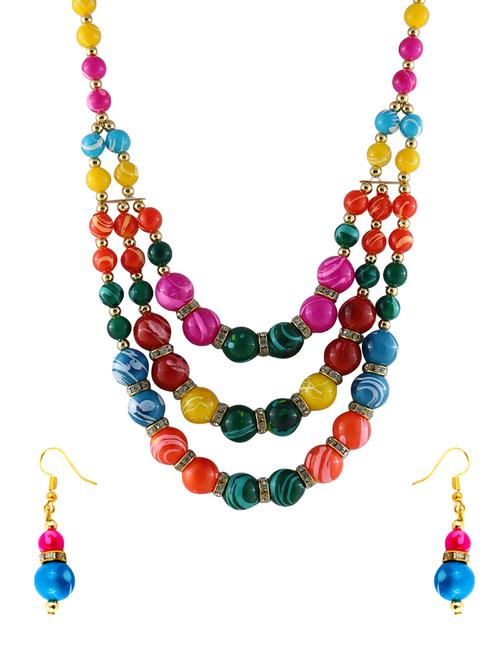 multi colored plastic  necklace - 14399812 - Very Small Image - 1