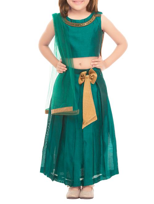 green net lehenga choli - 14399877 - Very Small Image - 1