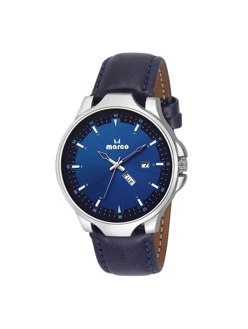 marco blue dial blue strap men's day n date watch - 14402146 - Very Small Image - 1