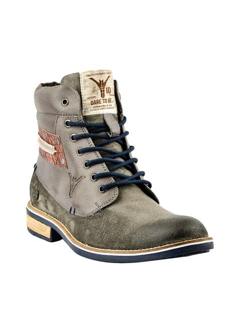 grey leather high ankle boots - 14402495 - Very Small Image - 1