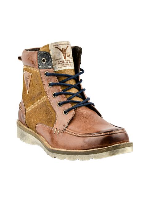 brown leather high ankle boots - 14402508 - Very Small Image - 1