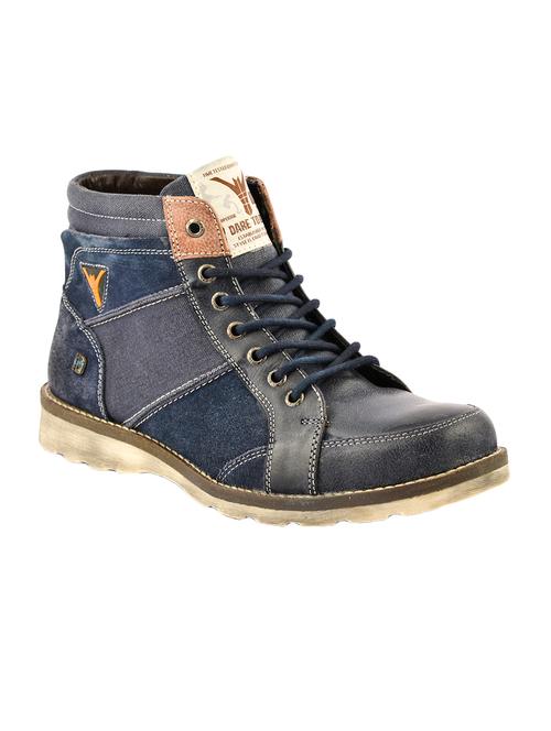 blue leather high ankle boots - 14402515 - Very Small Image - 1