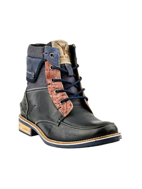 blue leather high ankle boots - 14402528 - Very Small Image - 1