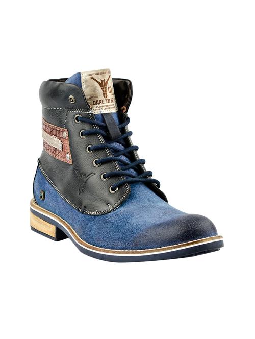 blue leather high ankle boots - 14402532 - Very Small Image - 1