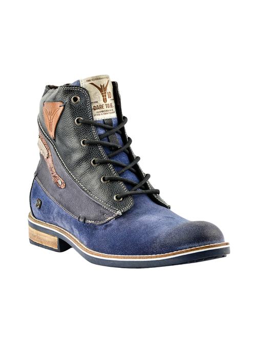blue leather high ankle boots - 14402534 - Very Small Image - 1
